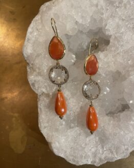 Cateye hook x glittery crystal x orange